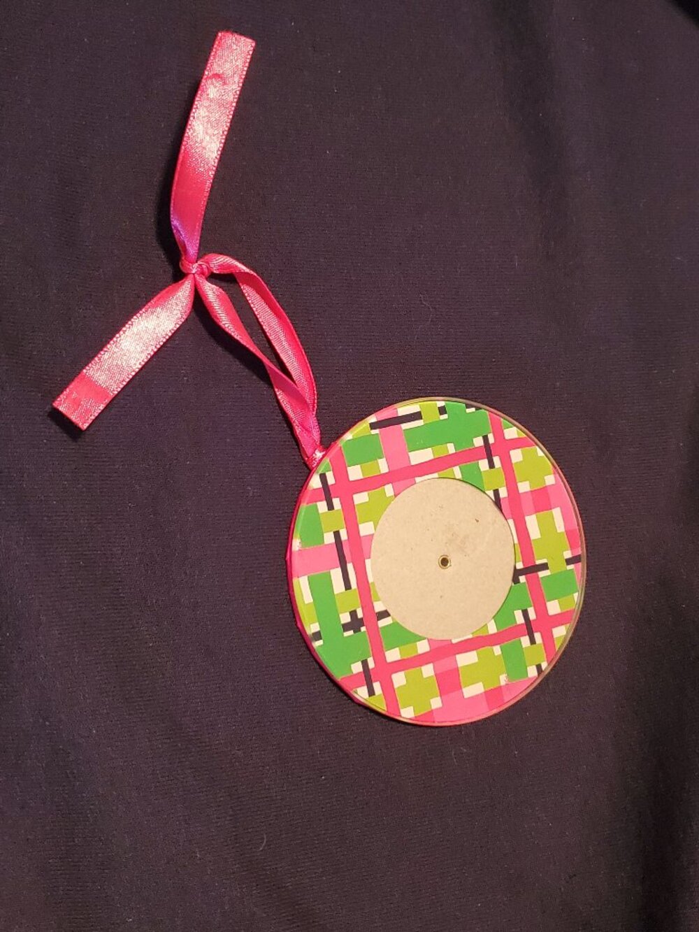Lilly Pulitzer Round Xmas Christmas Photo Ornament Never Used